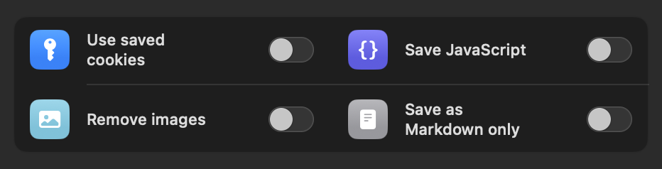 Capture options in the Quick Capture form.