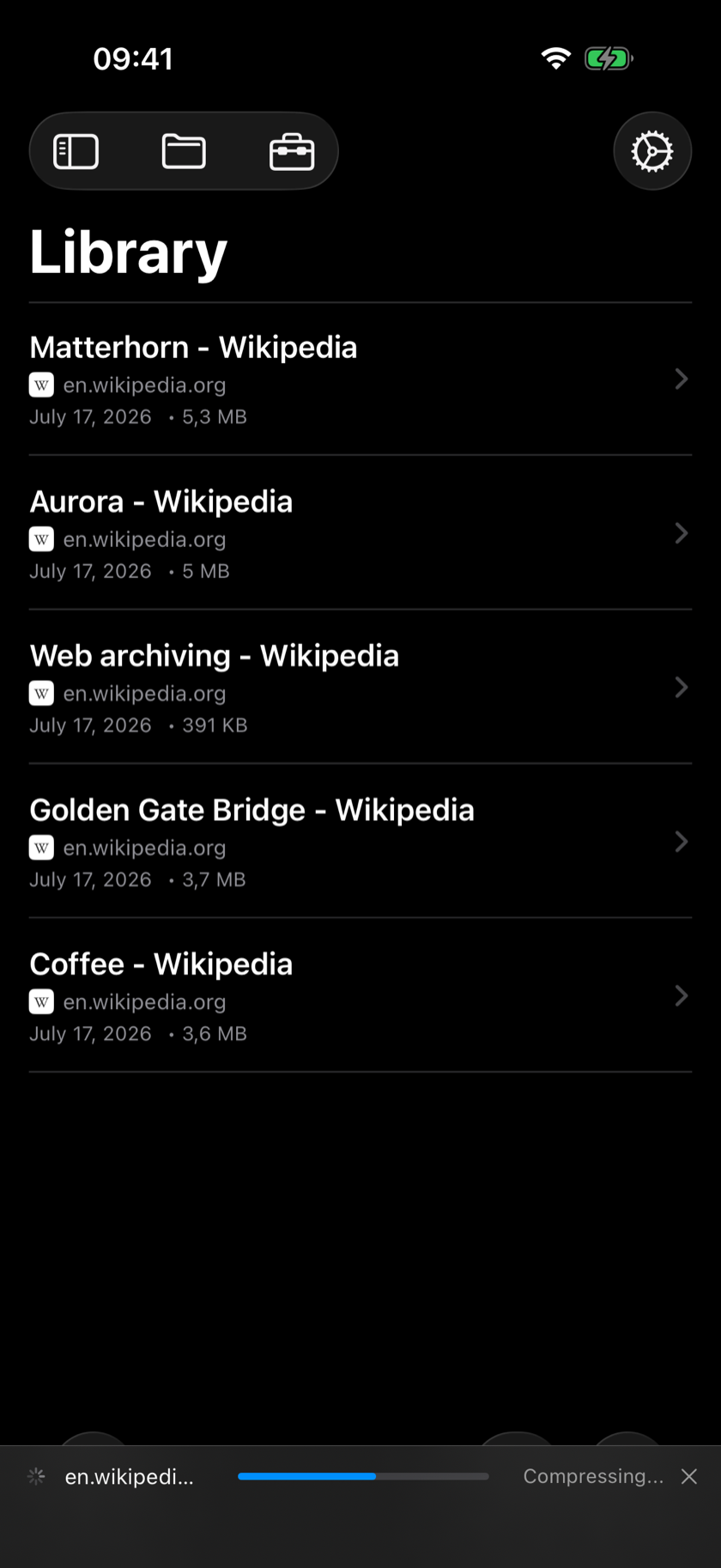 The capture queue on iPhone.